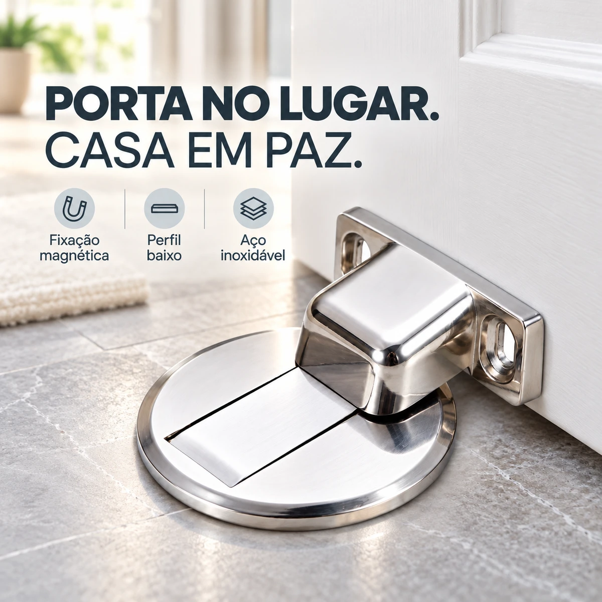 Visão geral dos benefícios de Batente Magnético Slim para Porta